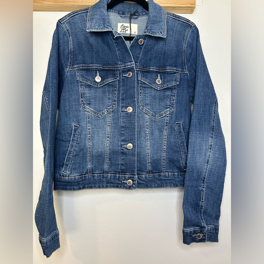 NWT COSMIC BLUE LOVE BY PISTOLA DENIM JACKET IN SIZE XS